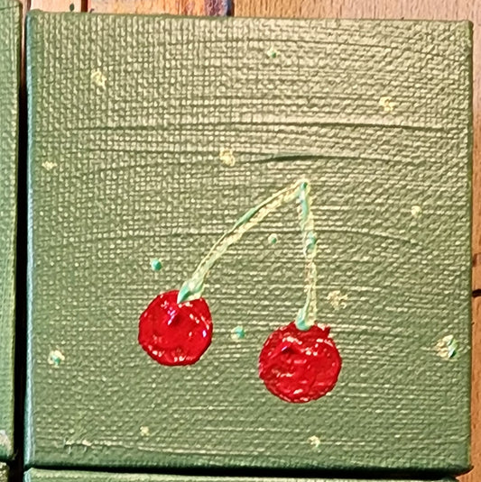 Cottagecore Cherries with magnetic backing